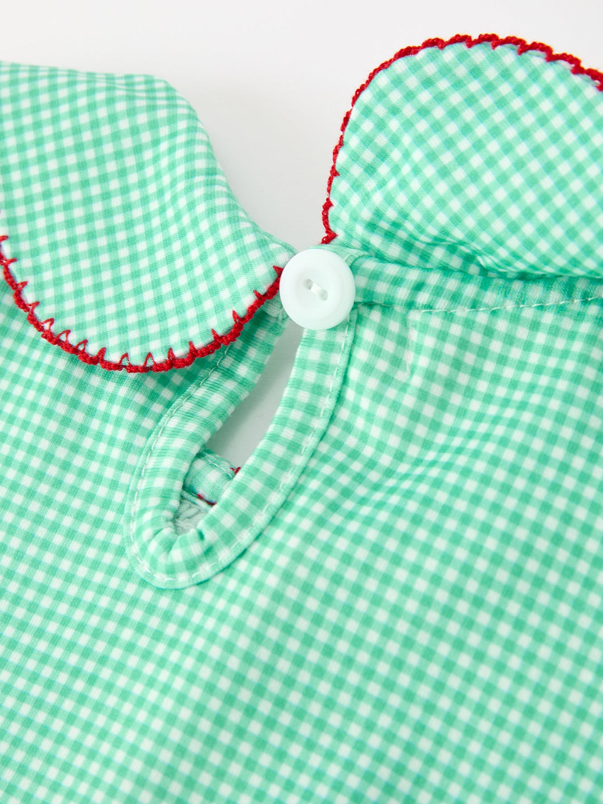 Girls' Green Plaid Smocked Christmas Dress | Red Bows & Peter Pan Collar