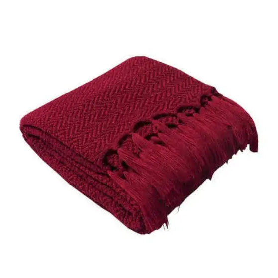 Warm Red Cabin Knit Throw