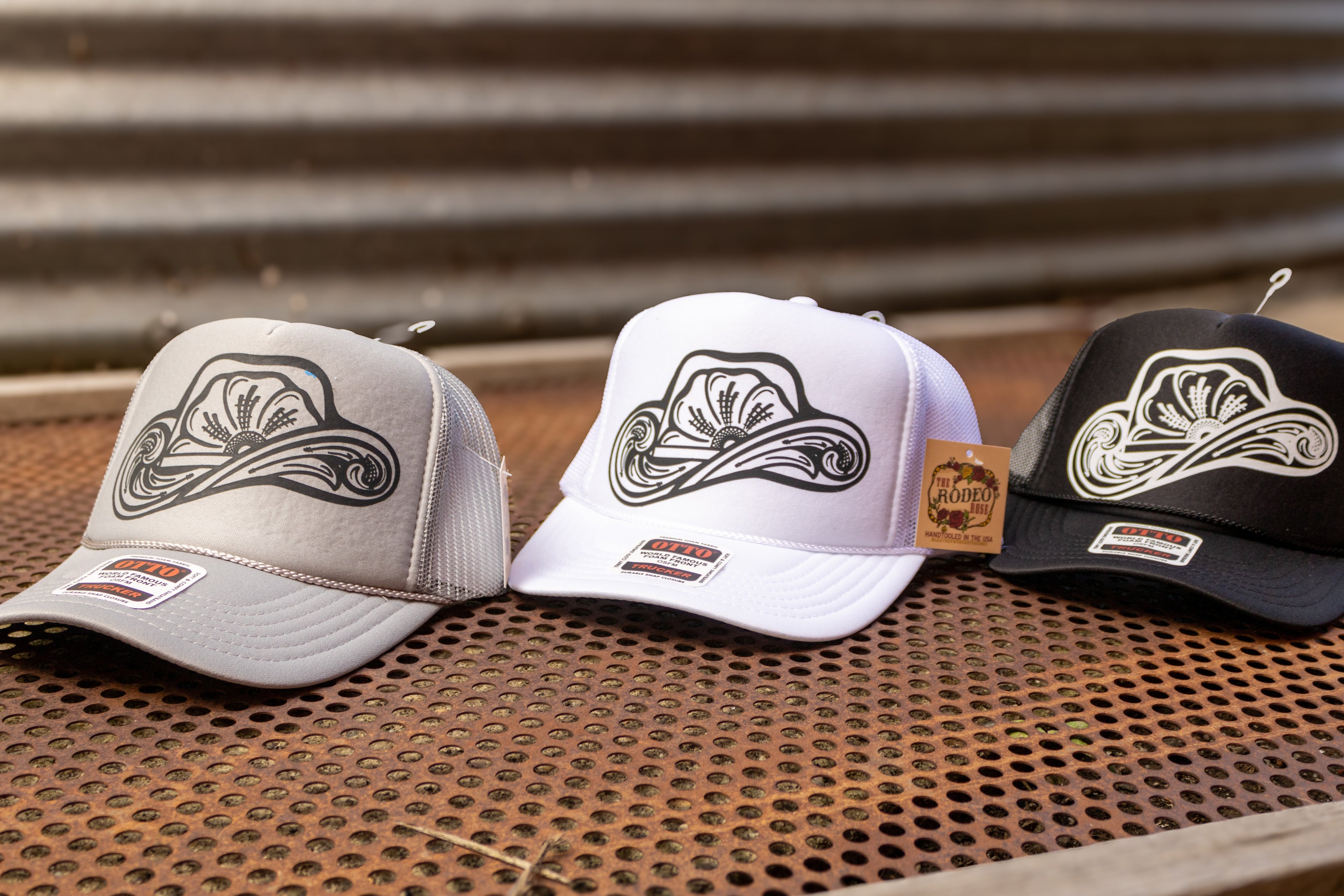 Tooled Cowboy Hat Graphic Trucker Cap