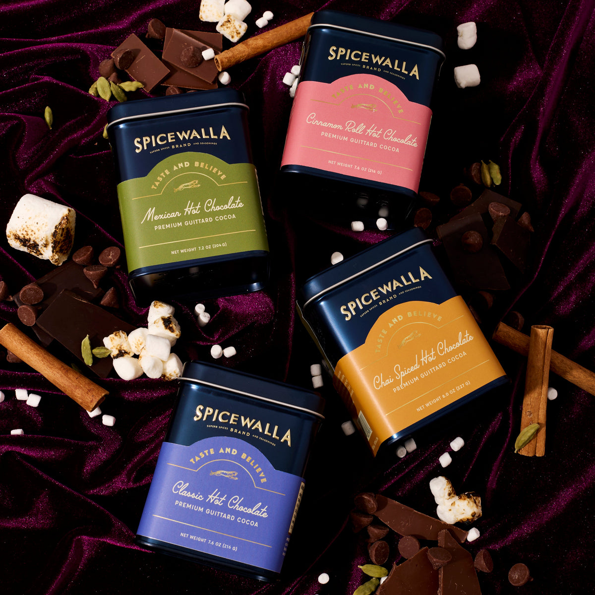 Spicewalla Cinnamon Roll Deluxe Hot Chocolate – 7.6 oz Tin