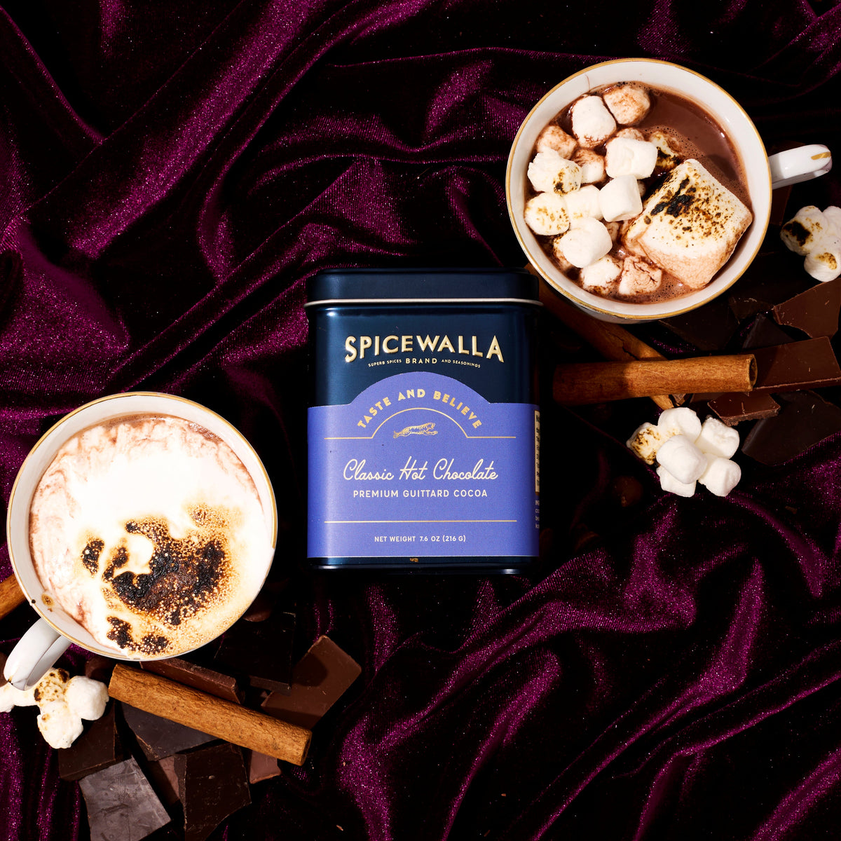 Spicewalla Classic Deluxe Hot Chocolate Mix | 7.6 oz Tin