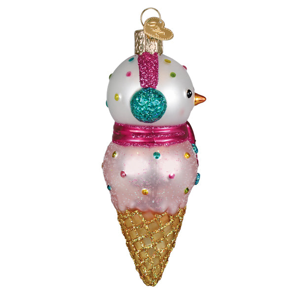 2026 Snowman Ice Cream Cone Christmas Ornament