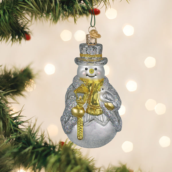Sterling Snowman Christmas Ornament