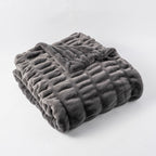 Faux Rabbit Fur Hooded Blanket