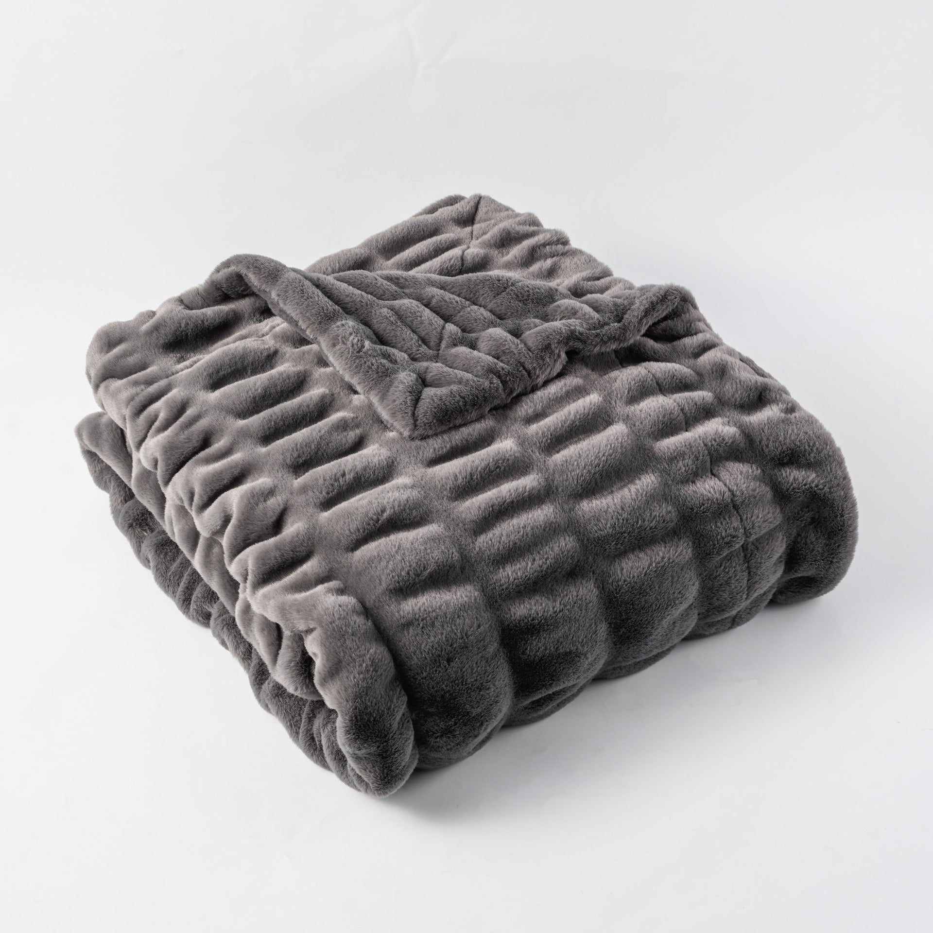 Faux Rabbit Fur Hooded Blanket