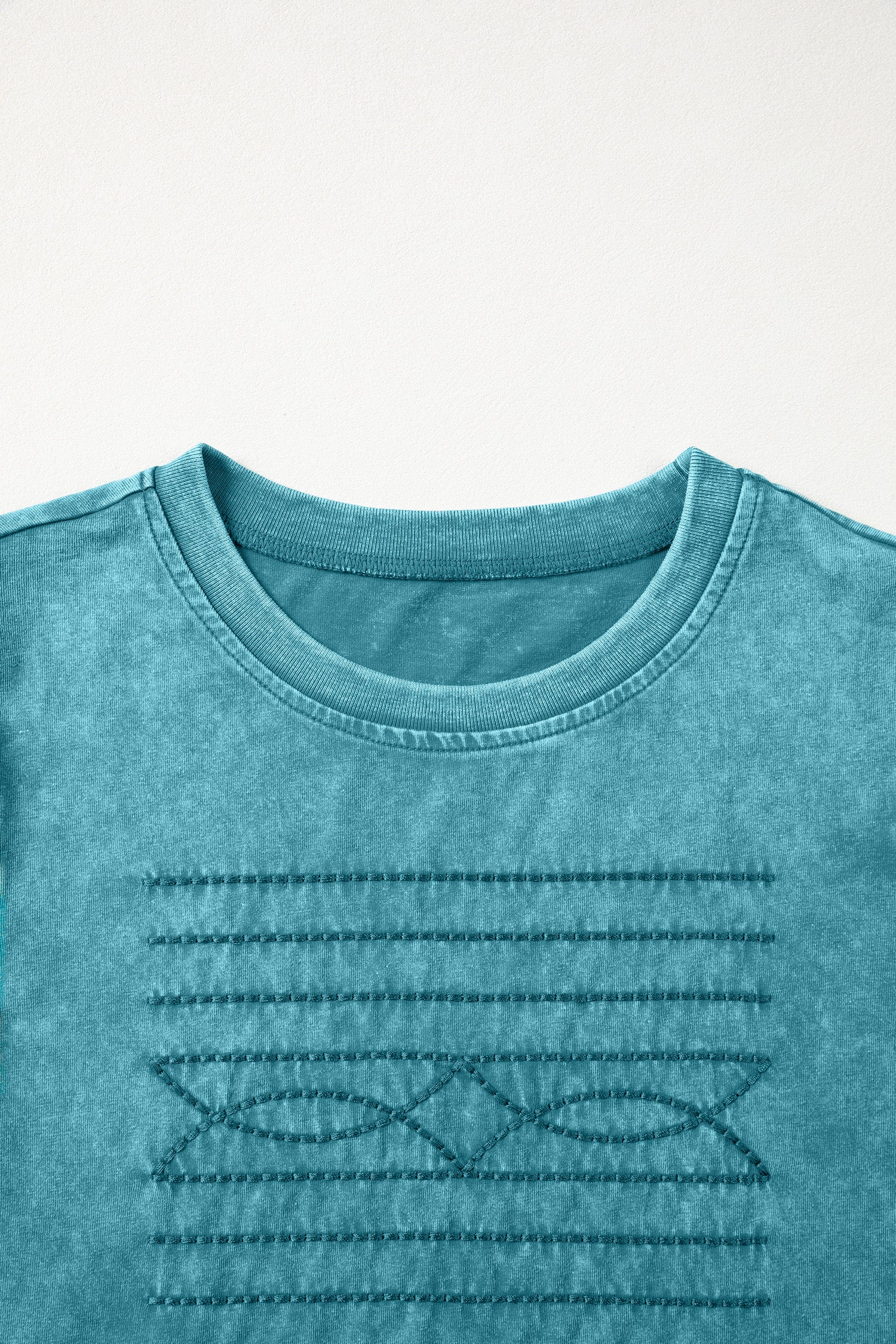 Western Embroidered Puff Sleeve Tee