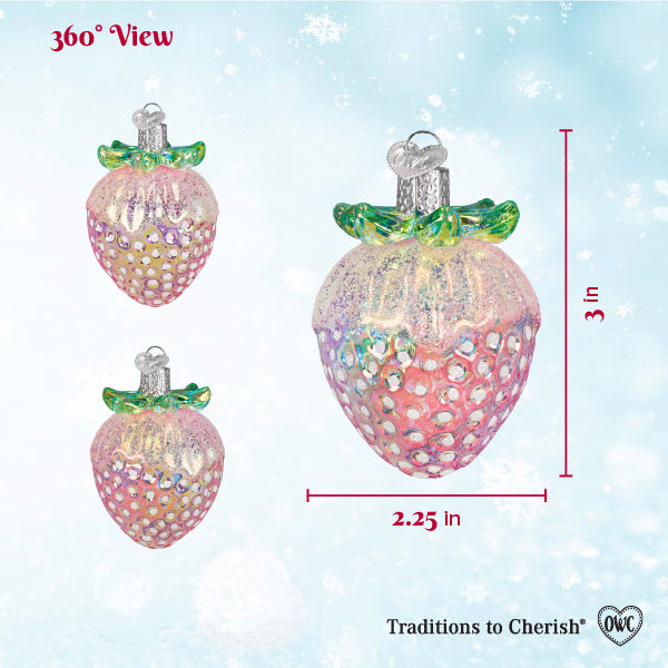 Shimmering Strawberry Christmas Ornament