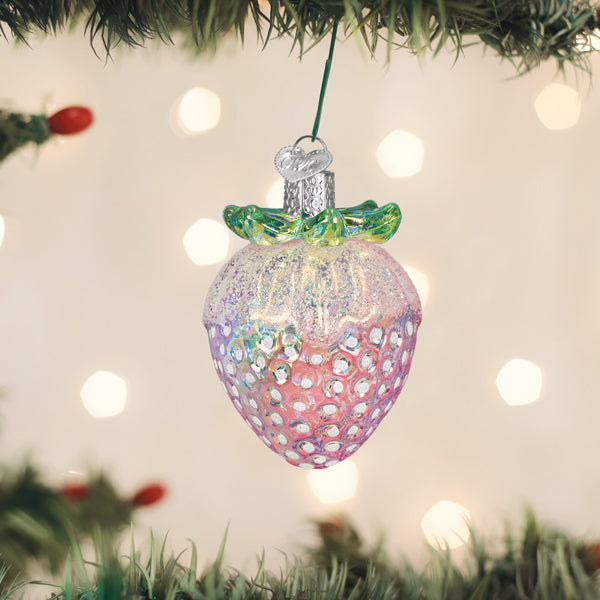 Shimmering Strawberry Christmas Ornament