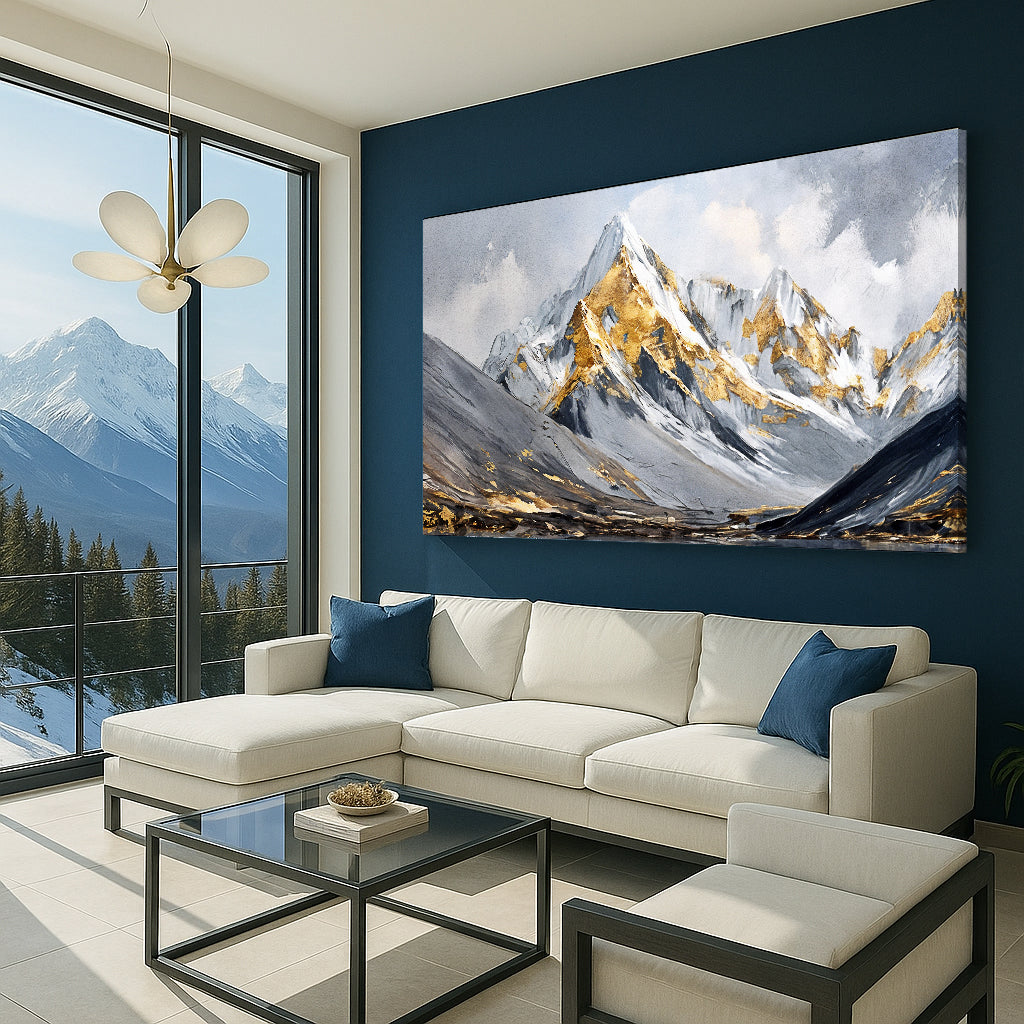 Golden Mountain Canvas Wall Art