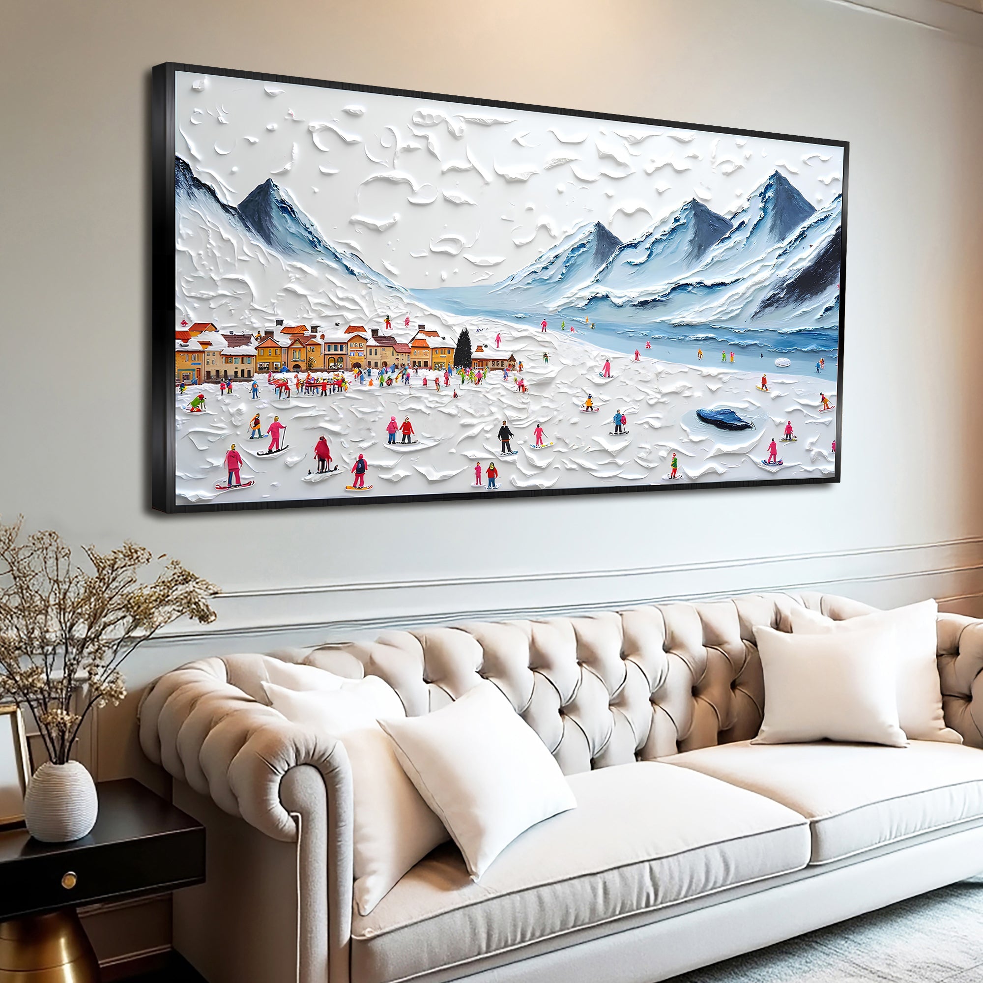 Snow Mountain Abstract Canvas Wall Art