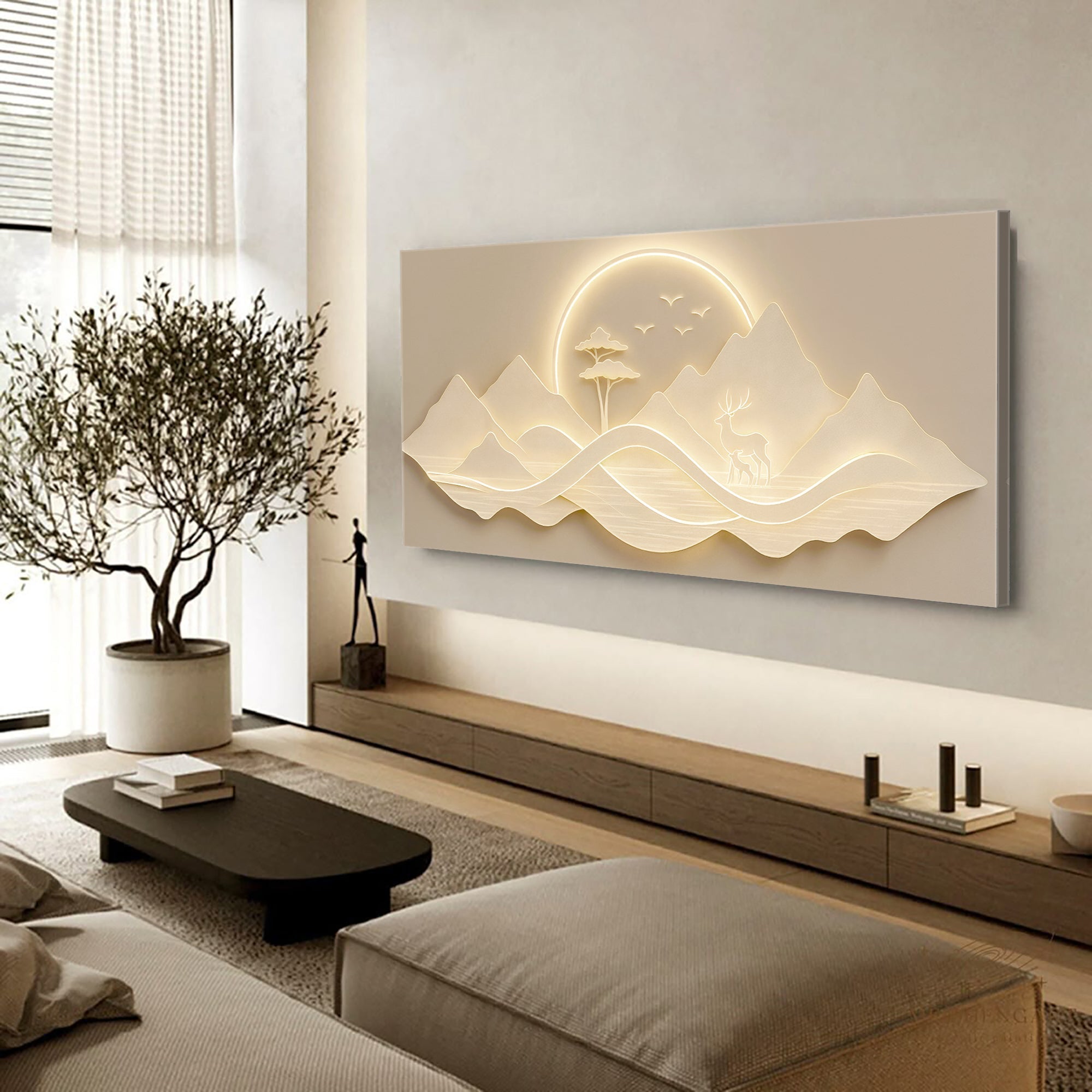 Modern Mountain Landscape Canvas Wall Art