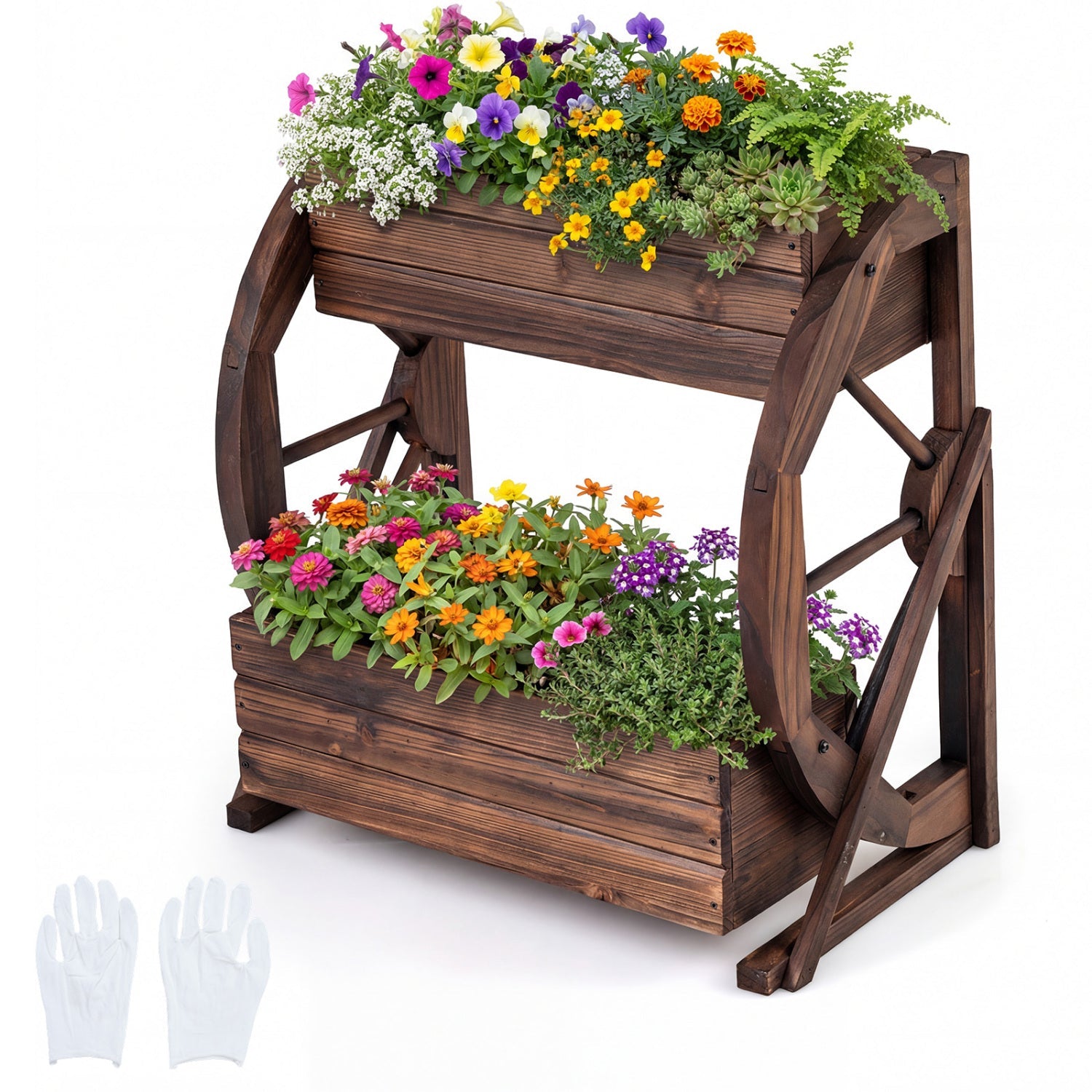 Two-Tier Rustic Wagon Garden Bed