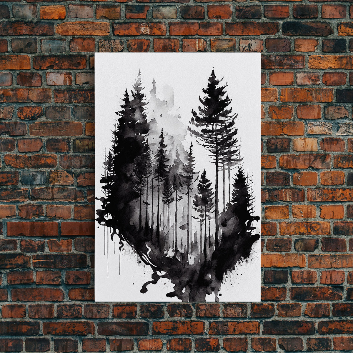 Black & White Forest Canvas