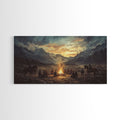 Cowboys at Campfire Canvas Print
