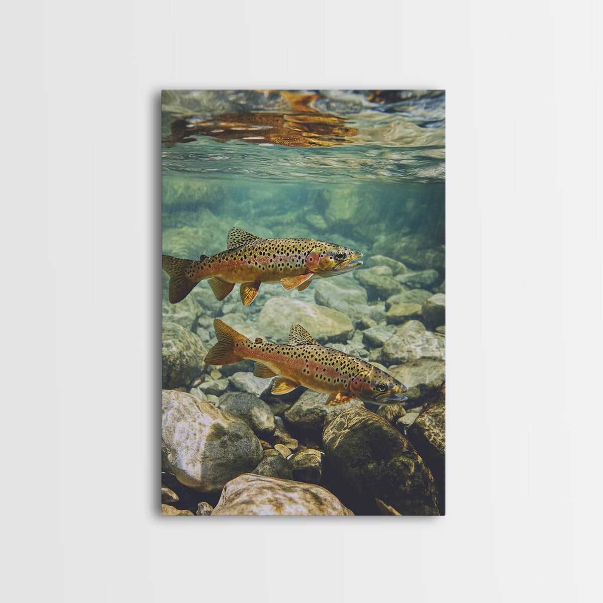 Trout Framed Canvas Art