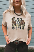 Sequin Horses Crewneck Tee