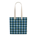 Green Blue Plaid Tote Bag, Tartan Shopper, Mountain Cabin Bag, Preppy