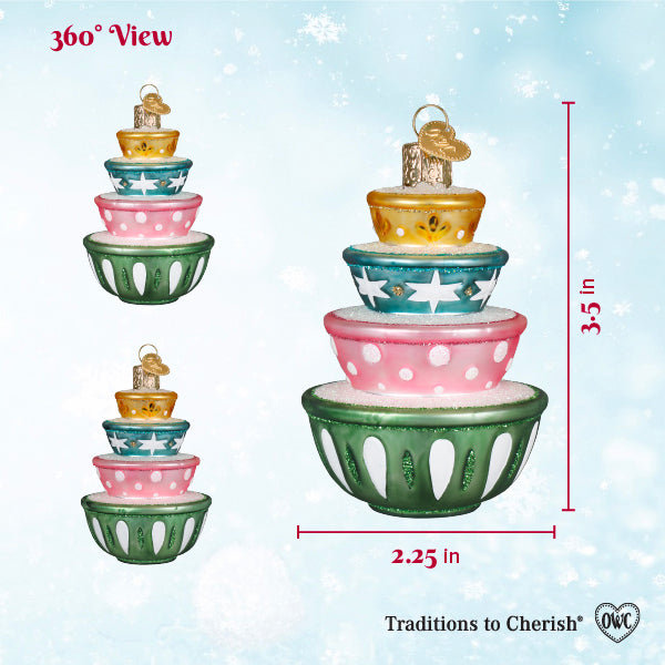 Stacked Mixing Bowls Christmas Ornament