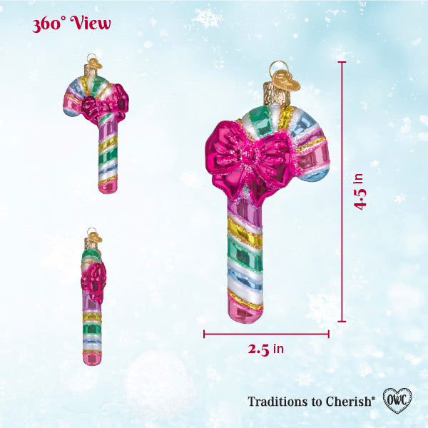 Pastel Candy Cane Christmas Ornament