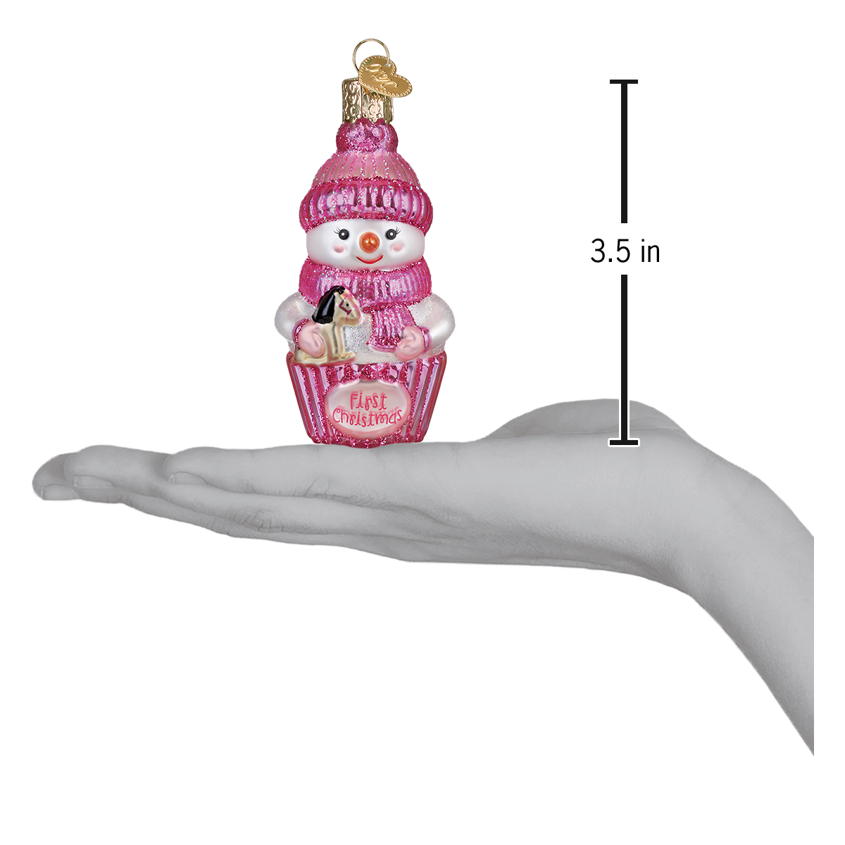 Snow Baby Cupcake Girl Christmas Ornament