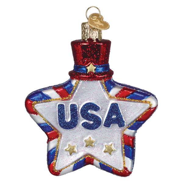 USA Star Patriotic Christmas Ornament