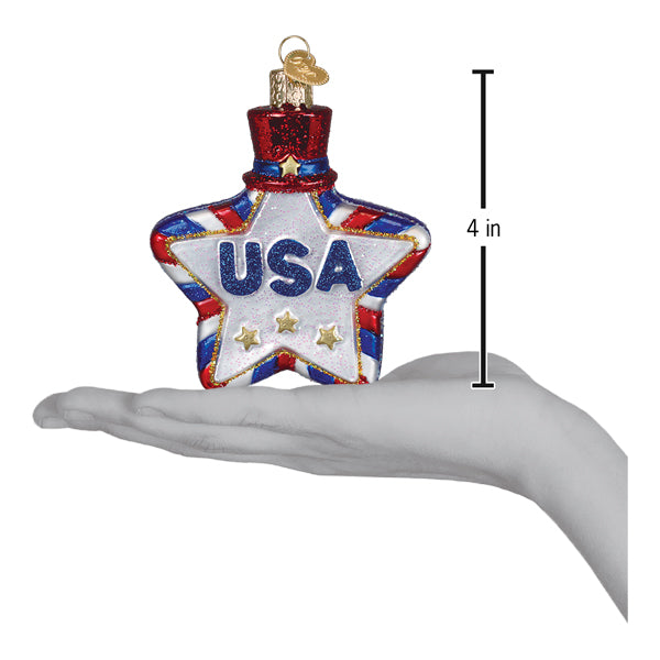 USA Star Patriotic Christmas Ornament