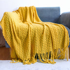 Tassel Knit Mountain Sofa Blanket