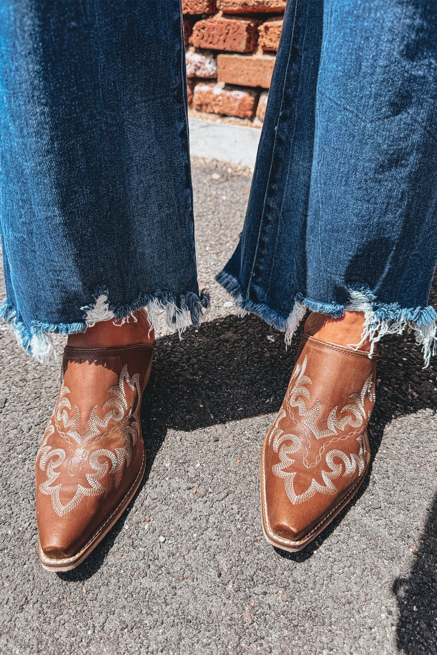 High Waist Frayed Hem Flare Jeans