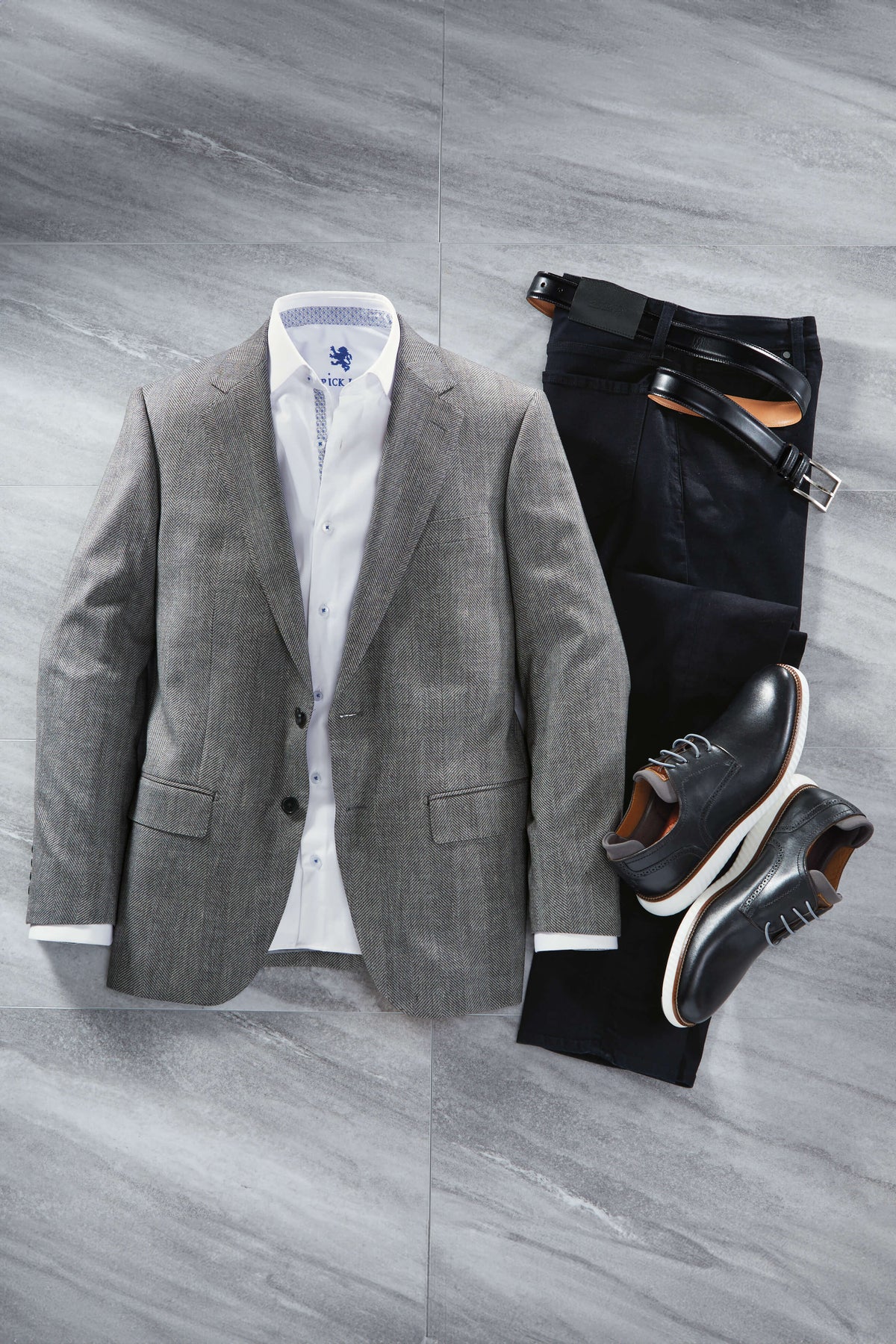 Patrick James 2 Button Side Vent Herringbone Sport Coat