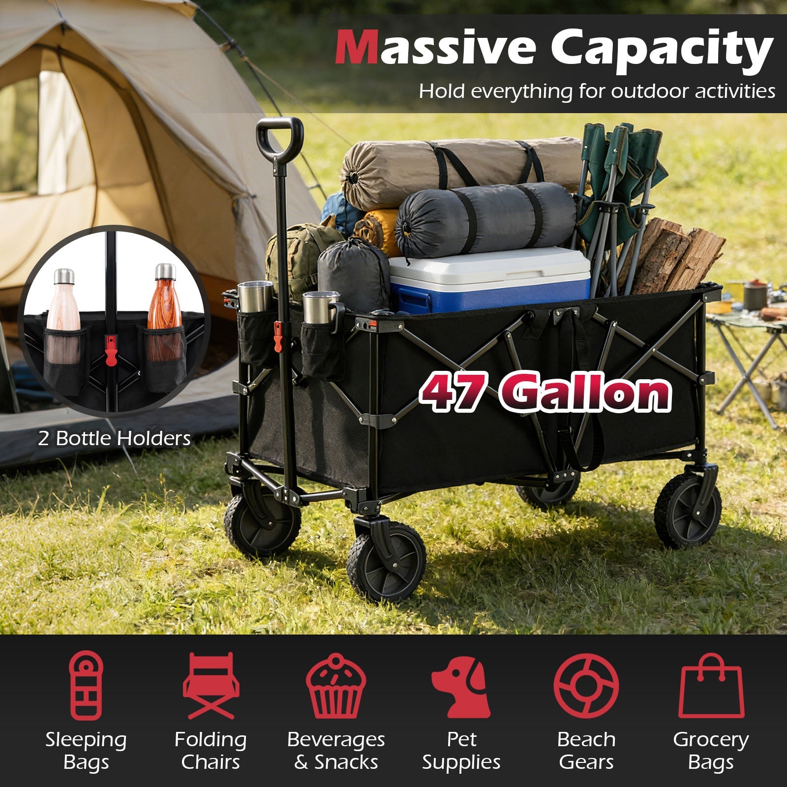Heavy-Duty Collapsible Wagon Cart