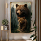 Bear and Cub Canvas Wall Art