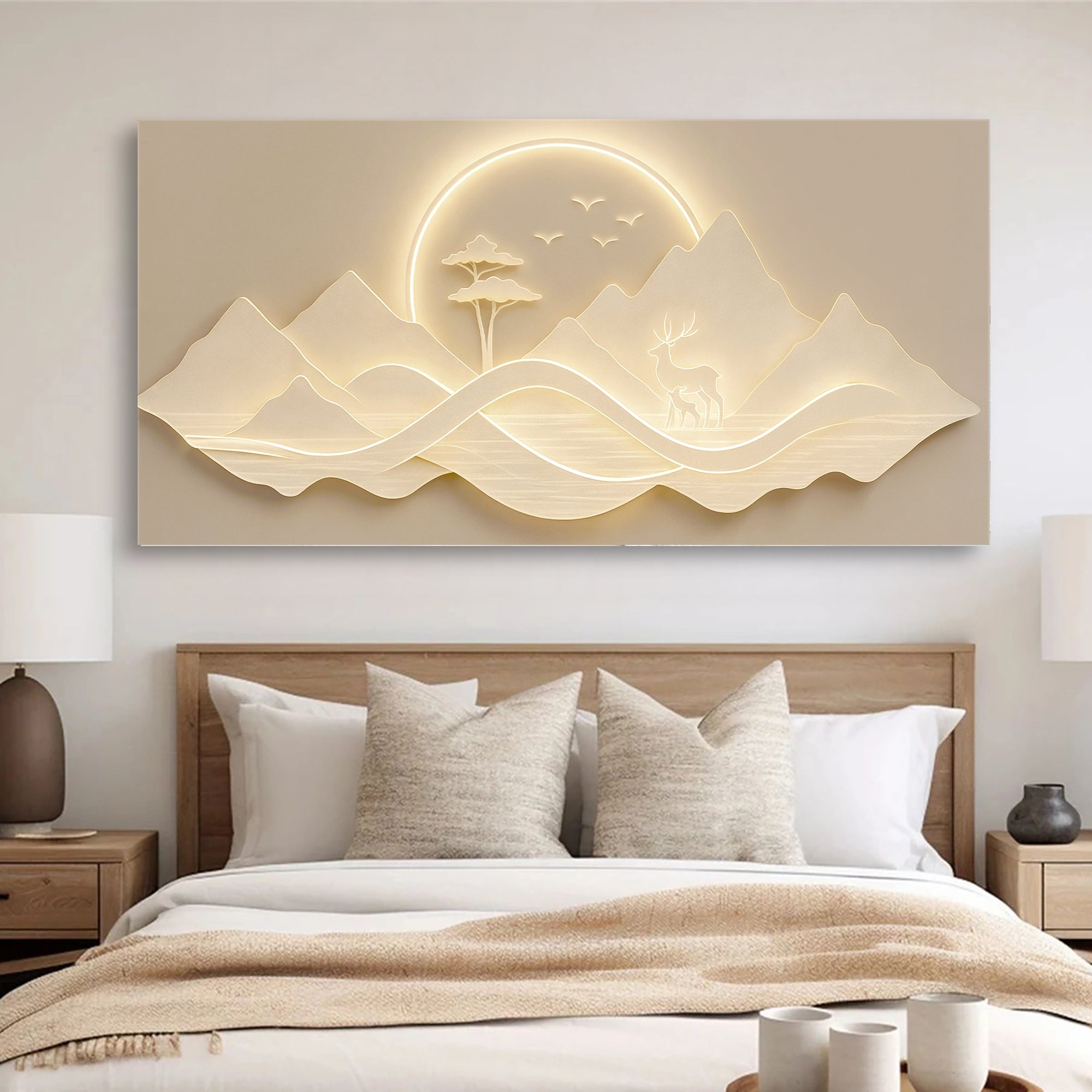 Modern Mountain Landscape Canvas Wall Art