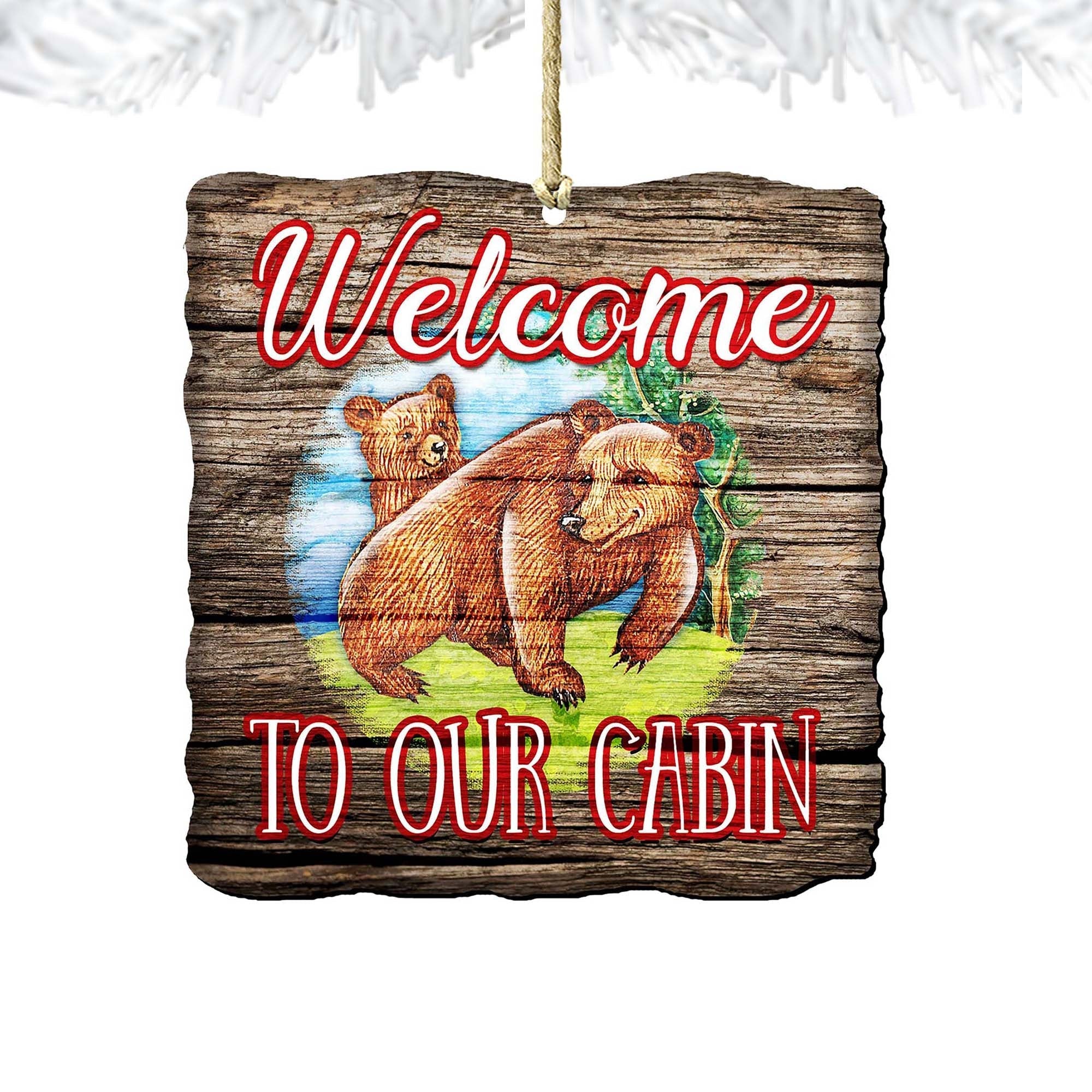 Bear Cabin Woodsy Ornament