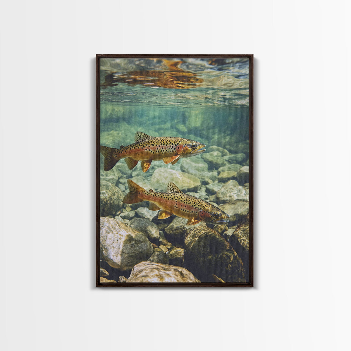 Trout Framed Canvas Art