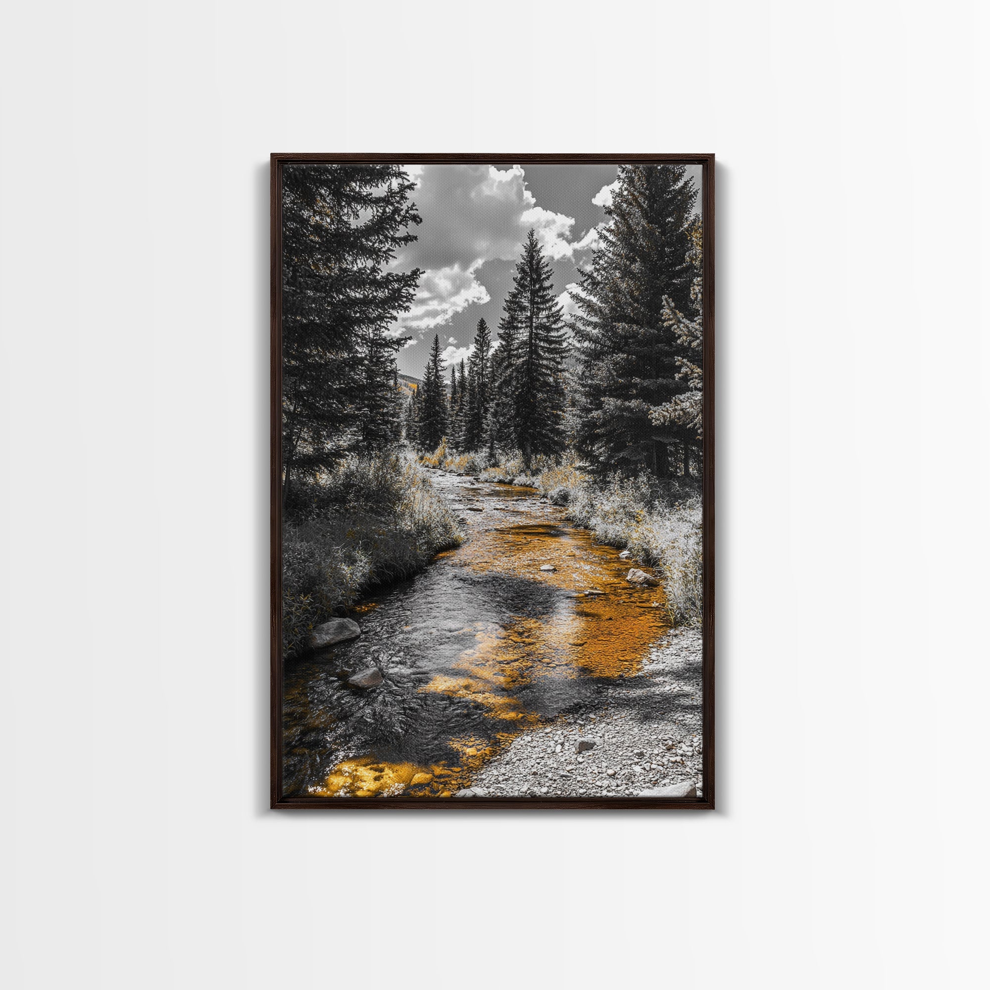 Autumn Forest Stream Canvas Print