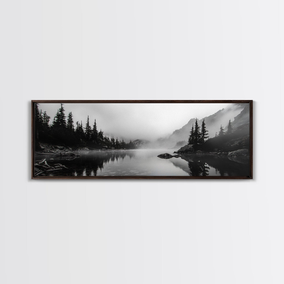 Foggy Pines Mountain Canvas