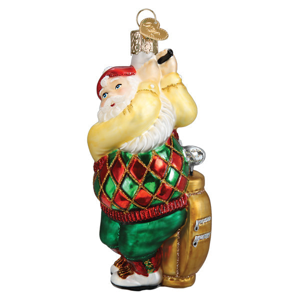 Golfing Santa Christmas Ornament