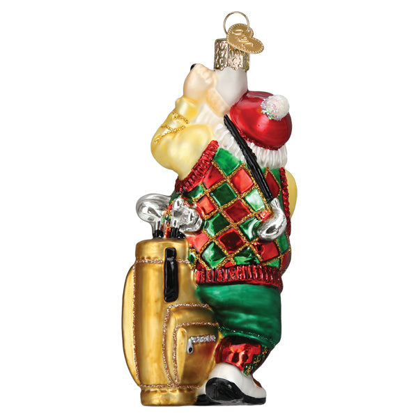 Golfing Santa Christmas Ornament