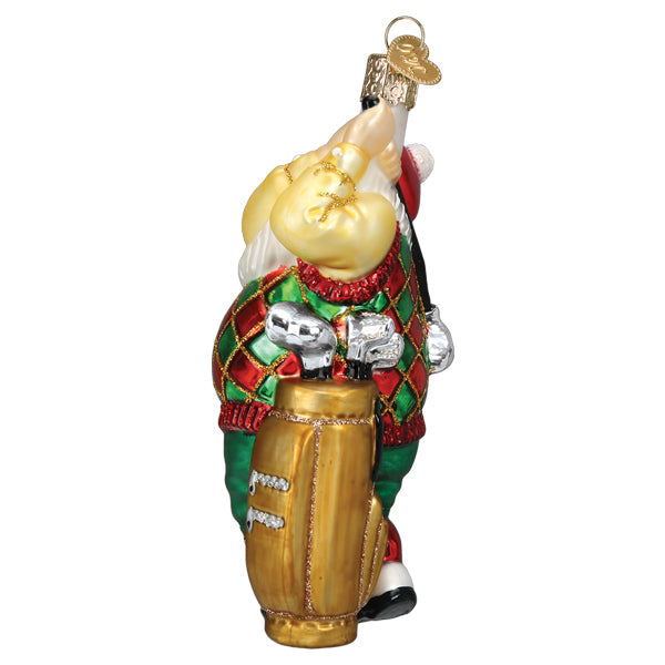 Golfing Santa Christmas Ornament