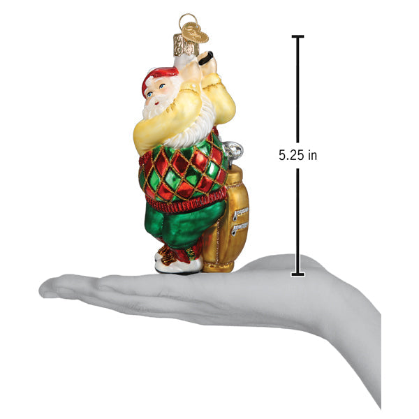 Golfing Santa Christmas Ornament
