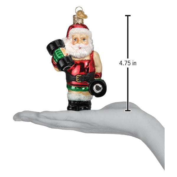 Bodybuilder Santa Christmas Ornament