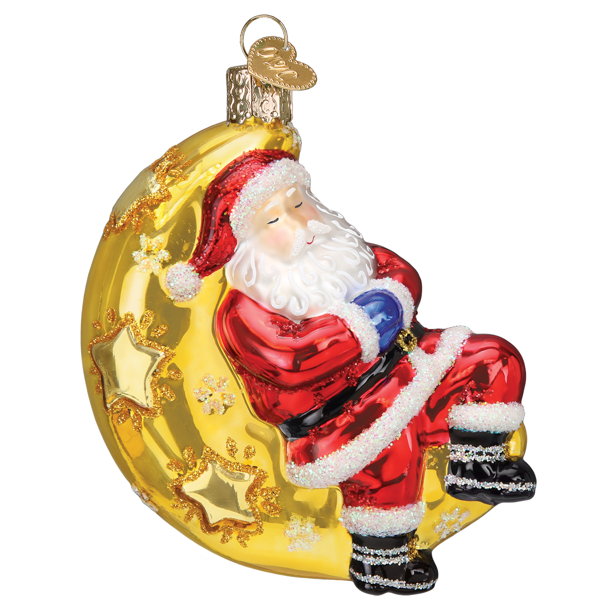 Moonlight Santa Christmas Ornament