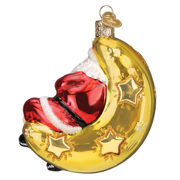 Moonlight Santa Christmas Ornament
