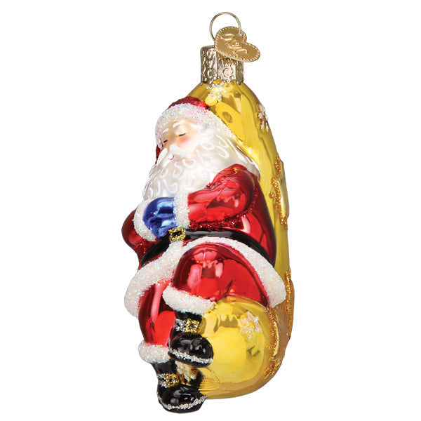 Moonlight Santa Christmas Ornament