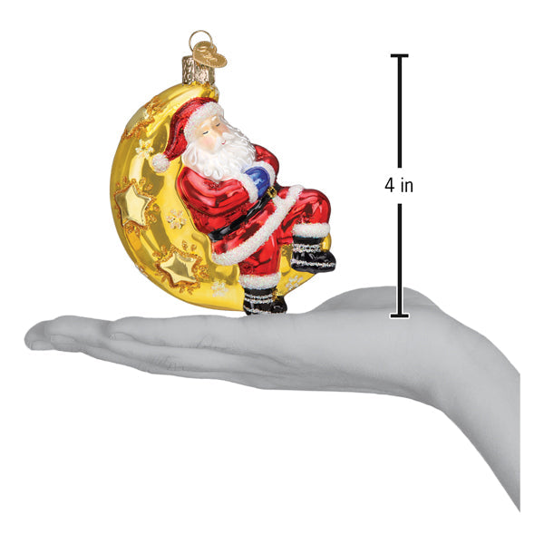 Moonlight Santa Christmas Ornament