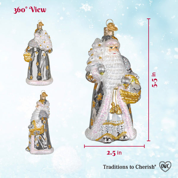 Sterling Santa Christmas Ornament