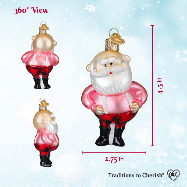 Santa in Suspenders Christmas Ornament
