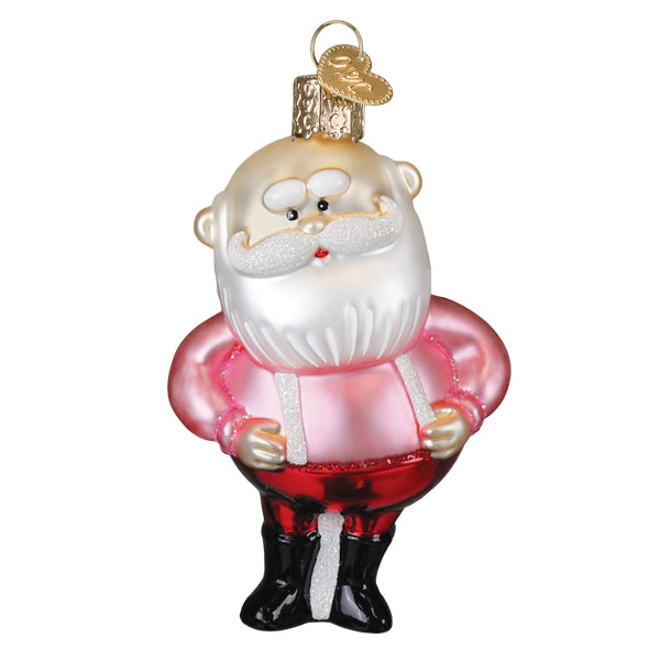 Santa in Suspenders Christmas Ornament