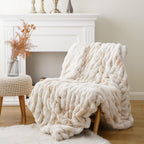 Faux Rabbit Fur Hooded Blanket