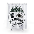 Camping Colorado Shower Curtain — Mountain Tent Bathroom Decor